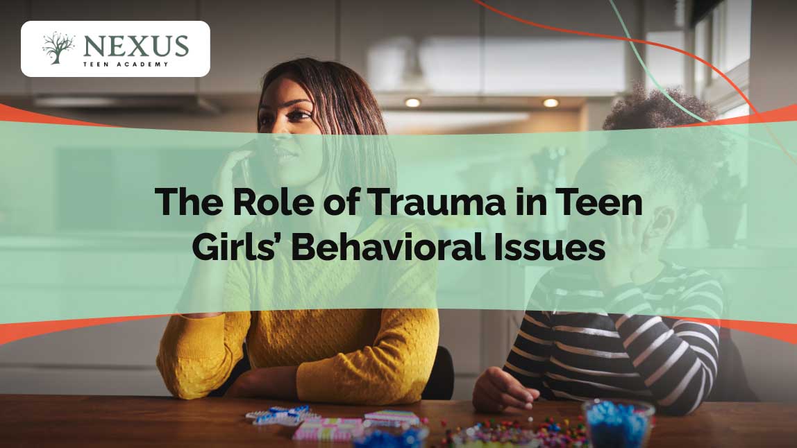 Mother and daughter sitting in a tense moment, representing the impact of trauma on teen girls’ behavioral issues, highlighting the need for understanding and supportive interventions.