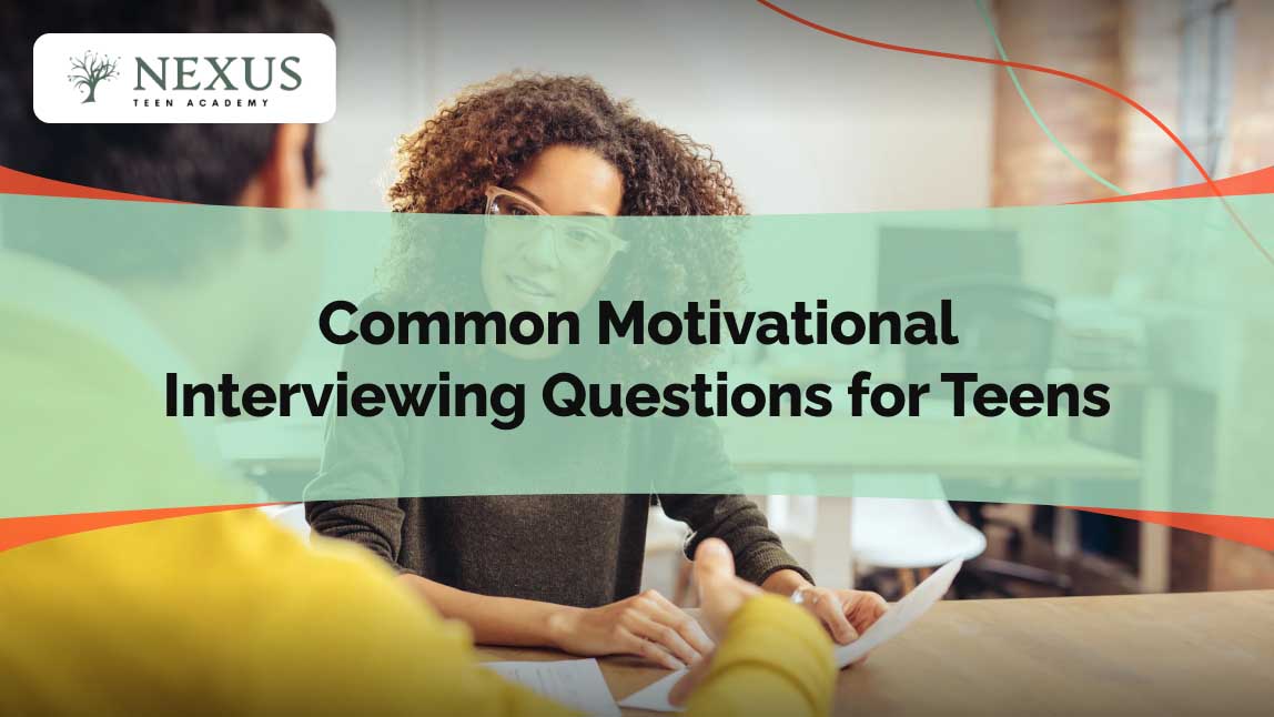 Teen engaged in a motivational interviewing session, discussing personal goals and challenges with a supportive therapist in a structured conversation.