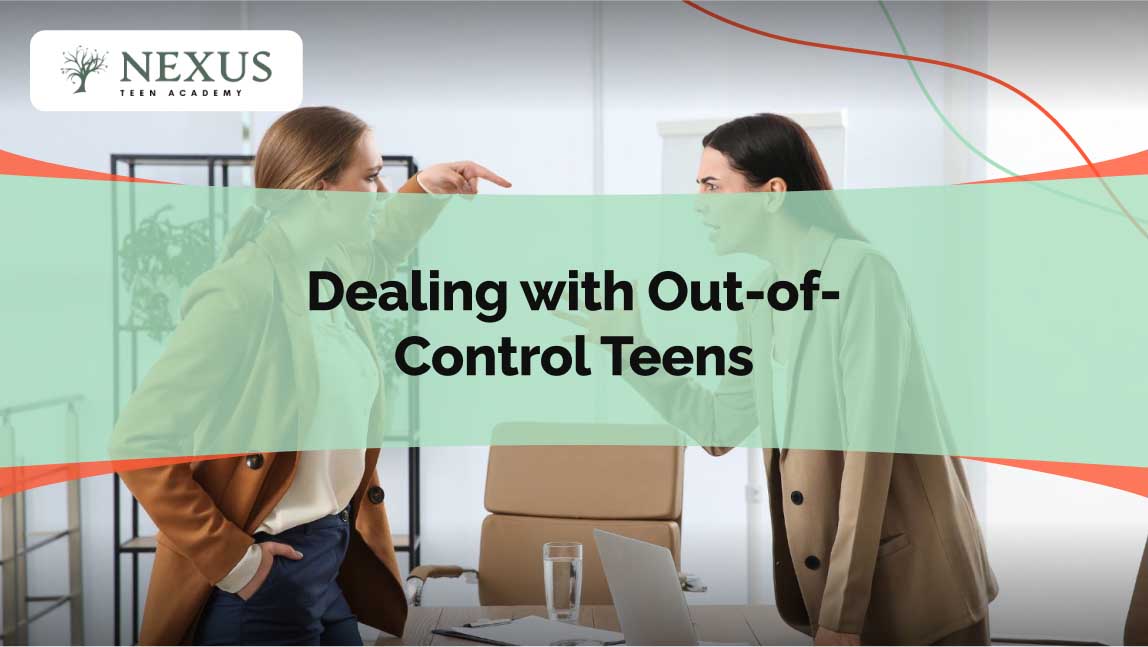 Adult and teen standing face-to-face, pointing fingers and arguing in a tense confrontation.